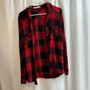 Maurice’s Red and Black Plaid Fleece